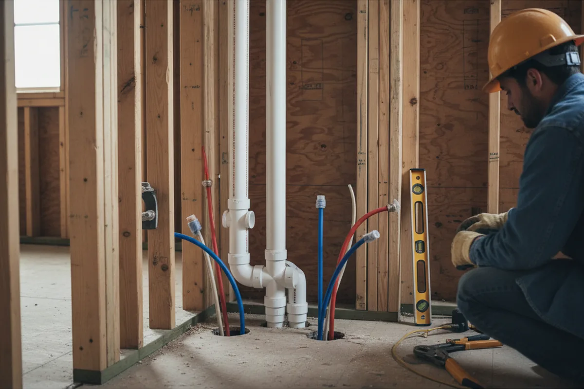 Drain and supply rough-in during Sump Pump Repair in Rohnert Park
