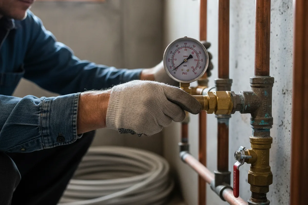 Pressure testing a repaired line during Water Line Repair in Rohnert Park